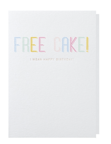 Carte anniversaire FREE CAKE ! - Gilbertine BrusselsGilbertine Brussels