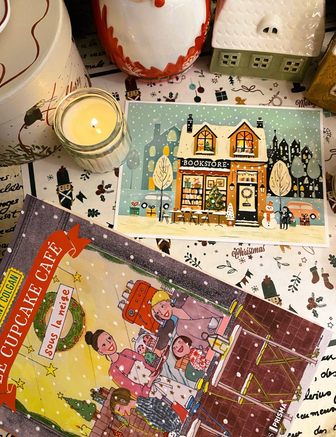 Carte Bookstore en fête - Joy je thème - Gilbertine BrusselsGilbertine Brussels