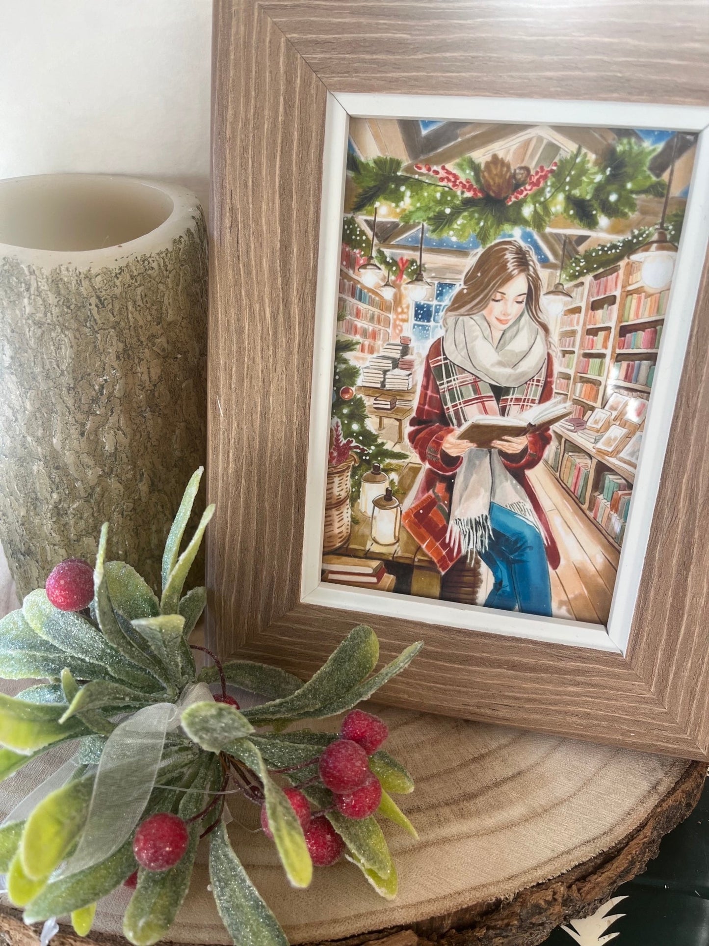 Carte illustrée Librairie cosy - Joy Je thème - Gilbertine BrusselsGilbertine Brussels