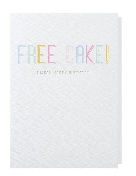 Carte anniversaire FREE CAKE !