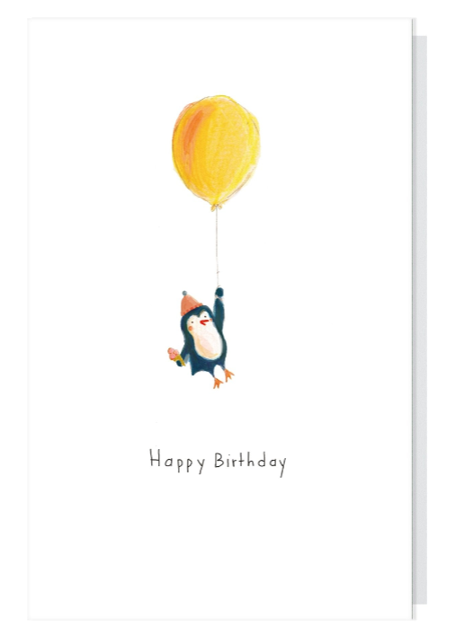 Carte anniversaire Pingouin au ballon