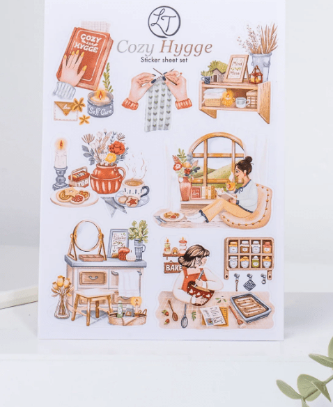 COZY HYGGE Set de 5 planches de stickers - Gilbertine BrusselsGilbertine Brussels
