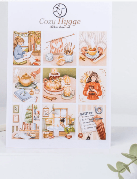 COZY HYGGE Set de 5 planches de stickers - Gilbertine BrusselsGilbertine Brussels